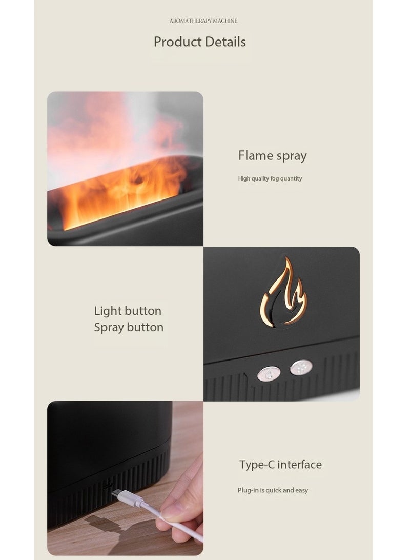 جهاز ترطيب الهواء بالموجات فوق الصوتية لمرطب الهواء المنزلي والمكتبي بمصباح محاكاة لهب LED، معطر هواء مكتبك برائحة مهدئة للنوم - Image 5