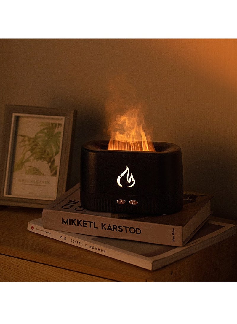 جهاز ترطيب الهواء بالموجات فوق الصوتية لمرطب الهواء المنزلي والمكتبي بمصباح محاكاة لهب LED، معطر هواء مكتبك برائحة مهدئة للنوم - Image 2