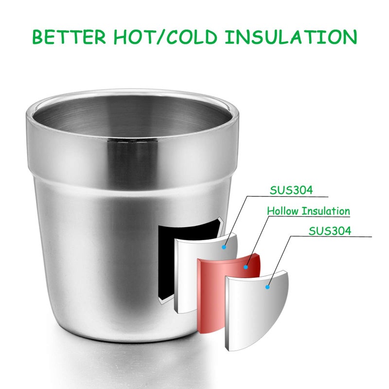 E-far Metal Cups for Kids Baby, 6 Ounce Stainless Steel Insulated Cups for Toddler Children, Training & Transition, Double Wall & Shatterproof, Mirror Polished & Dishwasher Safe - 2 Pack - Image 3