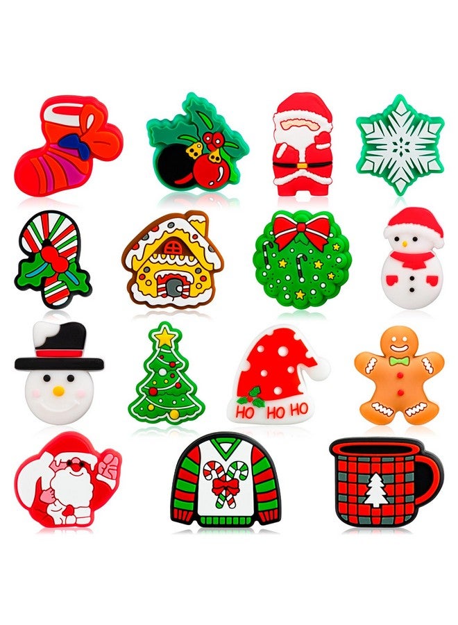 FFNIU 15Pcs Christmas Silicone Beads, Silicone Focal Beads For Pen, Xmas Tree Beads For Making Keychain Necklace Bracelet Handmade Crafts - Image 1