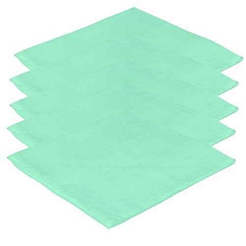 Lula Reusable Muslin Square Napkins-(Pack of 6)-45cm X 45cm -Mint Green - Image 2