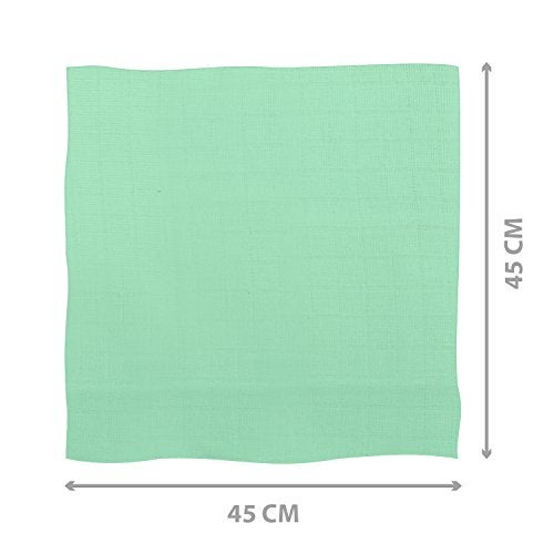 Lula Reusable Muslin Square Napkins-(Pack of 6)-45cm X 45cm -Mint Green - Image 5