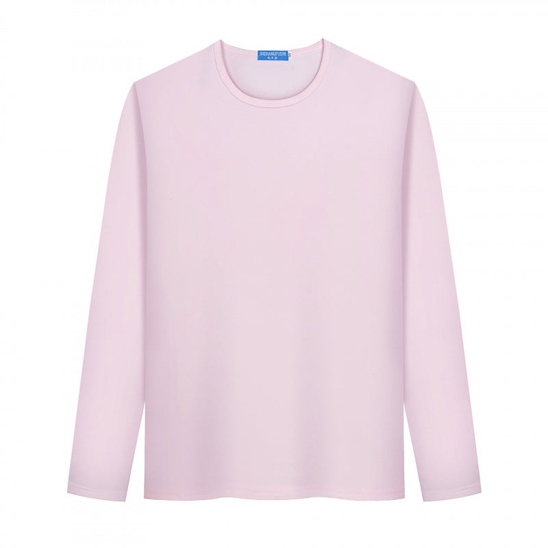 200G Modal Long Sleeve Crewneck Solid Color T-Shirt Diy Printed Personality Po Couple Printed Picture Not Pilling Advertising Shirt - Image 1