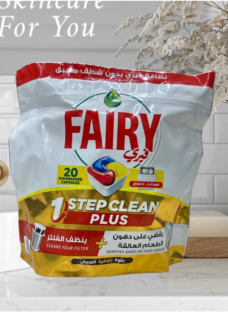 Fairy - Fairy 1 Step Clean Plus Automatic Dishwasher Tablets, Lemon Scent, - Image 1