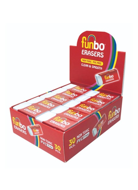30-Piece Pencil Eraser Set