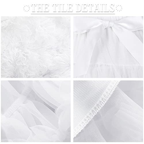 MeiLiMiYu Women's Petticoat Skirt Adult Puffy Tutu Skirt Layered Ballet Tulle Pettiskirts Dress Costume Underskirt White - Image 3