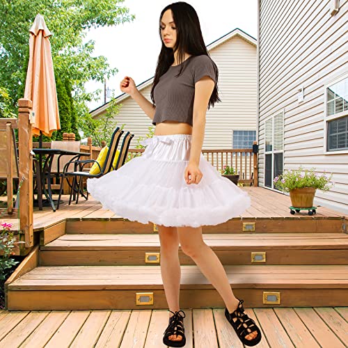 MeiLiMiYu Women's Petticoat Skirt Adult Puffy Tutu Skirt Layered Ballet Tulle Pettiskirts Dress Costume Underskirt White - Image 4