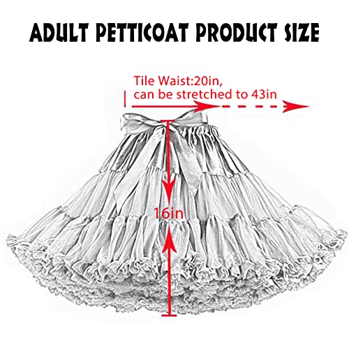 MeiLiMiYu Women's Petticoat Skirt Adult Puffy Tutu Skirt Layered Ballet Tulle Pettiskirts Dress Costume Underskirt White - Image 2