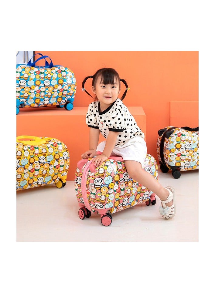 CityRiya-Long Kids Travel Bags Travel Luggage Children's Travel Suitcase Kids Carry On Luggage 20 Inch Travel Luggage Hardside Rolling Suitcase Trolley Bag Case for Boys Toddlers Children Yellow - Image 3