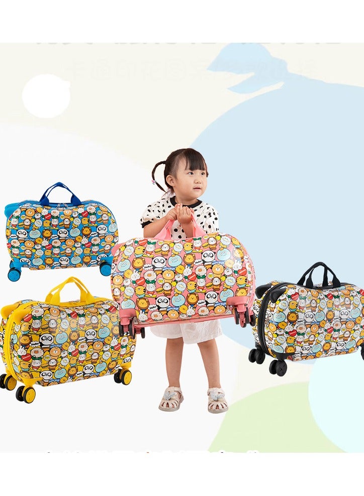 CityRiya-Long Kids Travel Bags Travel Luggage Children's Travel Suitcase Kids Carry On Luggage 20 Inch Travel Luggage Hardside Rolling Suitcase Trolley Bag Case for Boys Toddlers Children Yellow - Image 5