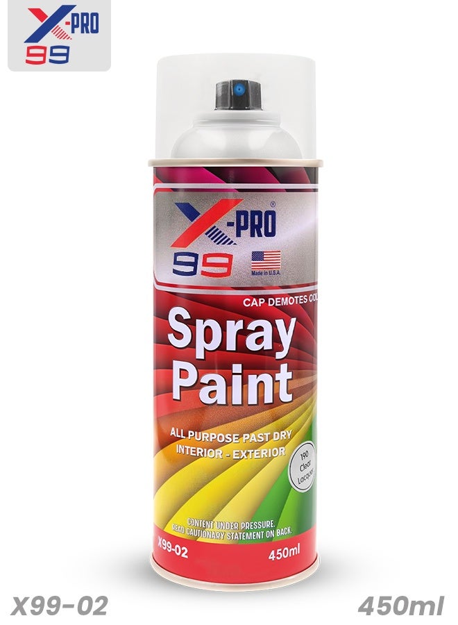 Xpro X-PRO Combo - 5pcs X-PRO 99 Clear Gloss Spray Paint 450ml Multi-Surface Lacquer for Metal, Wood, Plastic & Furniture Fast Dry Interior and Exterior Use - X99-02 - Image 2