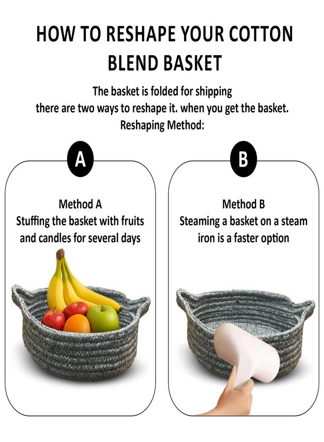 Ariya Handcrafted Round Storage Basket (4096 | Dark Gray | Pack of 3) Durable PP & Cotton Blend Multipurpose Organizer for Clothes, Toys & Home Decor, Lightweight Eco-Friendly Rope Basket - Image 5