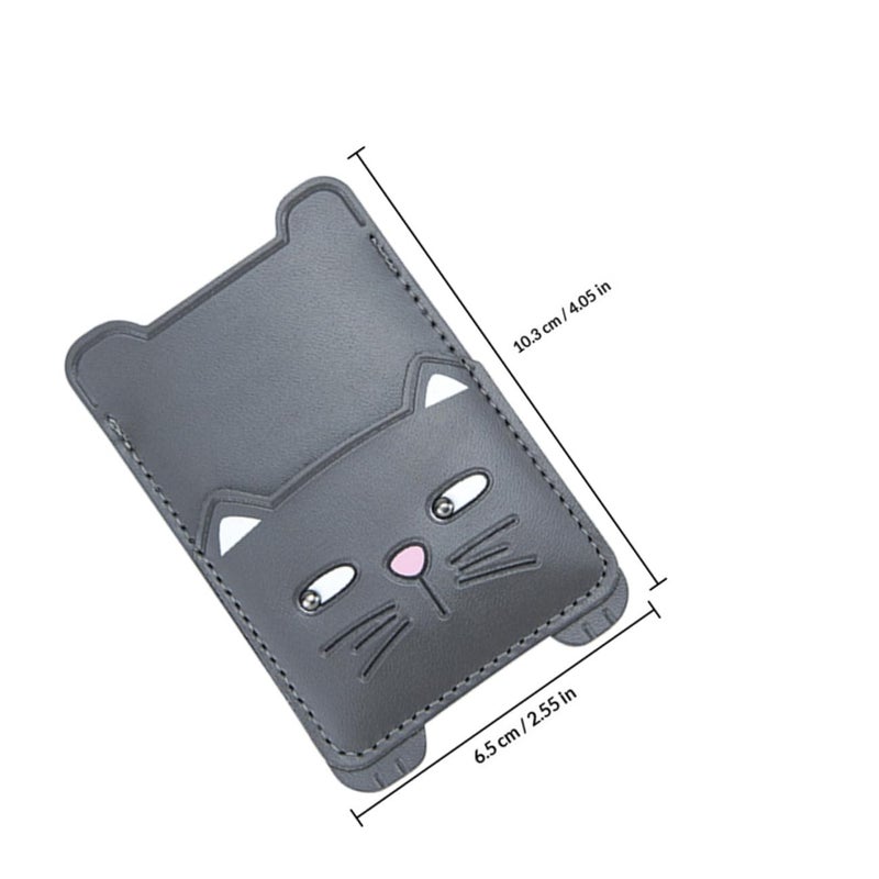 Cute Cat Design Pu Leather Phone Card Holder Adhesive Back Sticker Wallet For Travel - Image 3