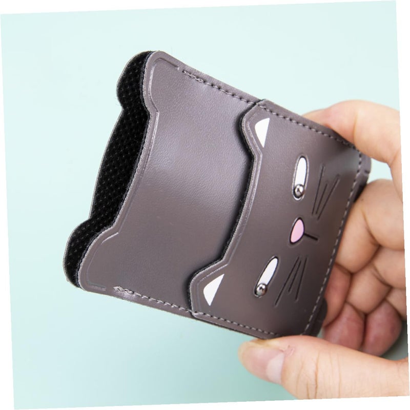 Cute Cat Design Pu Leather Phone Card Holder Adhesive Back Sticker Wallet For Travel - Image 5