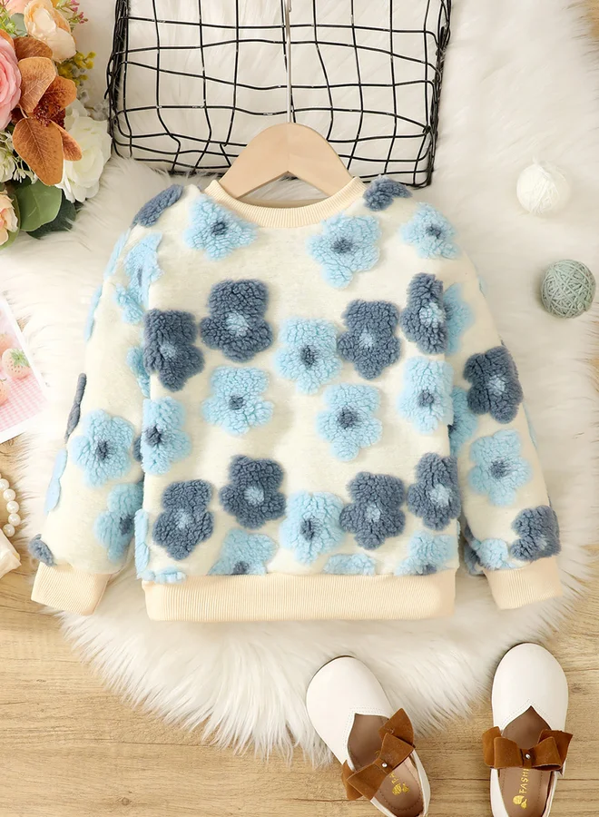 Take Two Take Two Girl's 3D Floral Detail Long Sleeve Sweatshirt