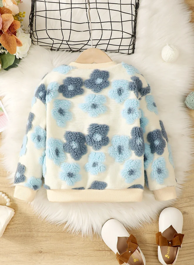 Take Two Take Two Girl's 3D Floral Detail Long Sleeve Sweatshirt