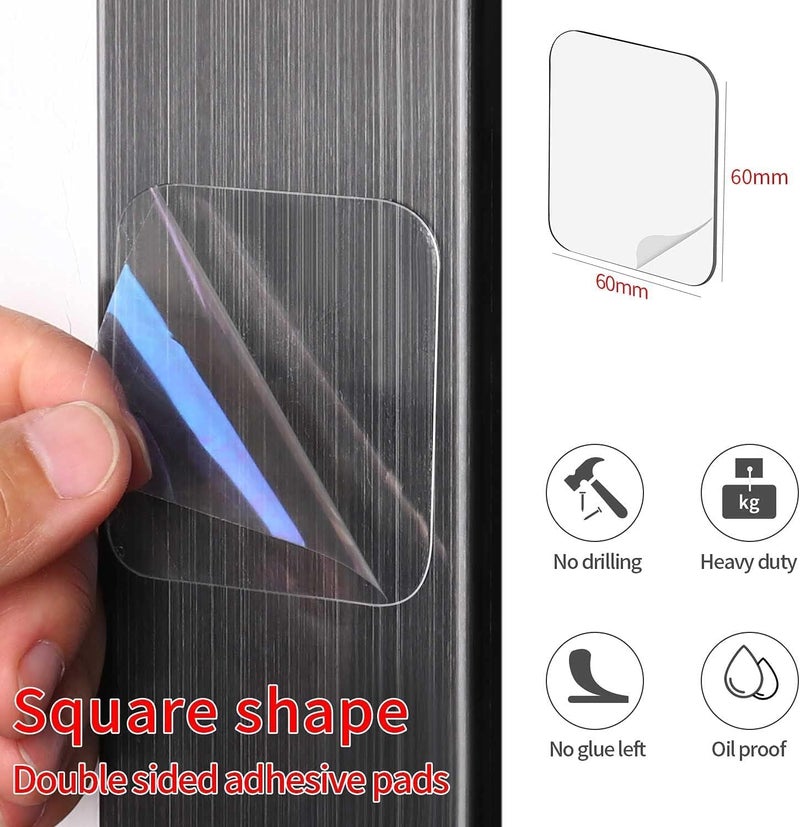 GQ Clear Double Sided Mounting Tape Squares, Heavy Duty Traceless Adhesive Pads, 6cm x 6cm, Removable Waterproof Gel Stickers for Wall Hanging, 20 Pieces - Image 3