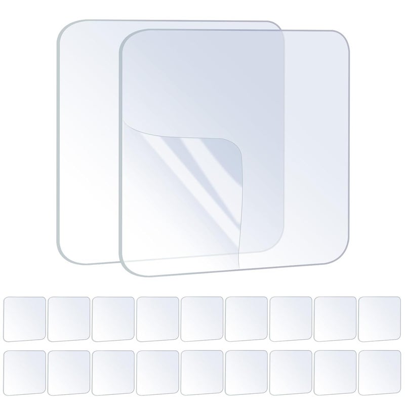 GQ Clear Double Sided Mounting Tape Squares, Heavy Duty Traceless Adhesive Pads, 6cm x 6cm, Removable Waterproof Gel Stickers for Wall Hanging, 20 Pieces - Image 1