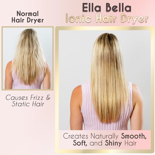 ELLA BELLA® Professional Ionic Hair Dryer with Diffuser • Negative Ion Blow Dryer • Suitable All Hair Types • Intelligent Heat Control & Rapid Drying Speeds • Lightweight Design • Low Noise Technology - Image 2