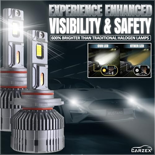 Carzex Crystal Eye 9005/HB3 LED Headlight Bulbs – 150W (75W x 2), 12,000 Lumens, 6500K Cool White – Super Bright LED Conversion Kit for Cars X4 SERIES (Set of 2, 1-Year Warranty) - Image 2