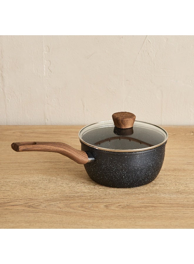 Home Box Black Saucepan with Lid - 18 cm - Image 1