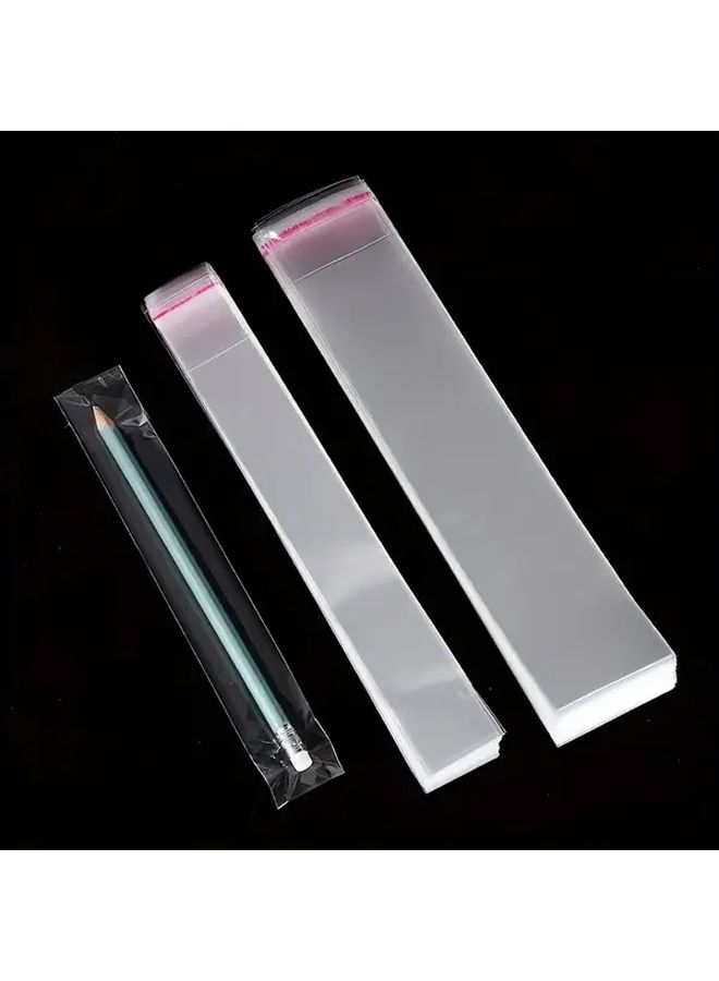 Self Adhesive Plastic Bags 2.36x7.09 Inch 100pcs Reusable Gift Wrapping Pens Small Items - Image 1