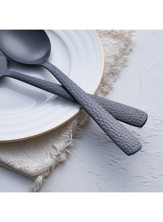 FULLYWARE Matte Black Serving Utensil Set, 9.5-inch Stainless Steel Large Serving Spoon and Serving Fork, Satin Finish - Image 4