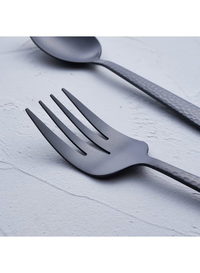 FULLYWARE Matte Black Serving Utensil Set, 9.5-inch Stainless Steel Large Serving Spoon and Serving Fork, Satin Finish - Image 5
