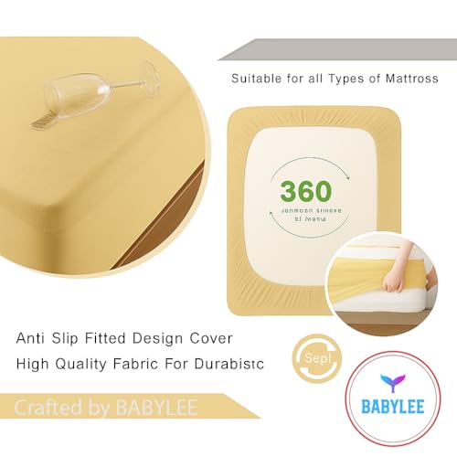 BABYLEE Mattress Protector King Size 78x72 Ultra Soft Breathable & Fitted Bed Protector Terry Cover Double Bed (6.5x6 feet, Fits 10 Inches, Beige) - Image 3