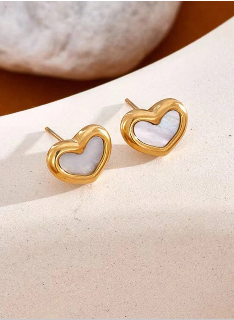 Dangle Charms - Elegant Stainless Steel Gold Plated Earrings For Women - Image 1