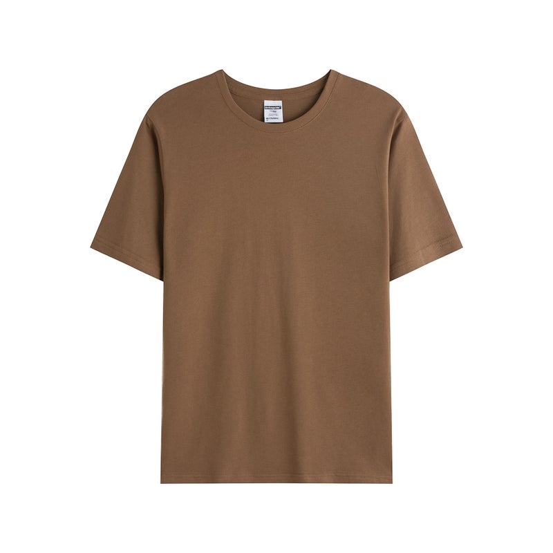 200 grams of pure cotton combed siro spinning advertising cultural shirt diy blank base shirt short sleeve t-shirt custom logo mocha brown 