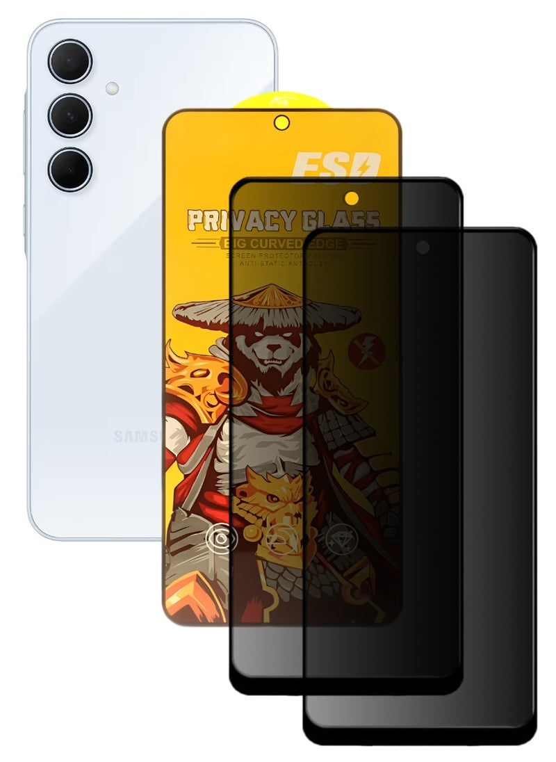 ESD 2 Pieces Tempered Dustproof Privacy Glass Screen Protector Compatible For Samsung Galaxy A35 5G - Image 1