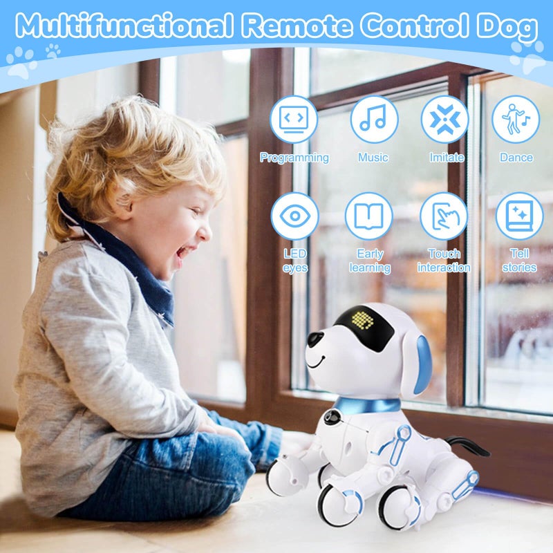 Britik Robot Dog Toys for Kids 8 9 10 11 12 Remote Control Dogs Robot Dog for Kids 812 Pet Robotic Electric Toy Robotic Dogs Toys for 5 6 7 8 9 10 11 12 Years Old Boys Girls Blue - Image 3