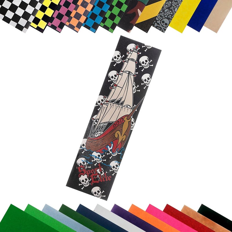Turbo 9 x 33 Inch Skateboard Grip Tape Sheet Pirate - Image 1