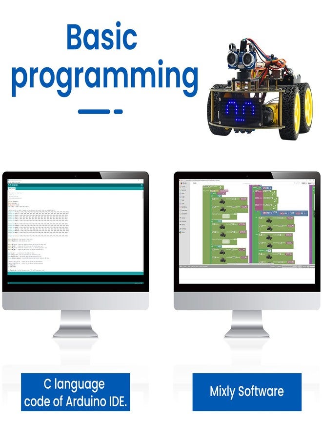 KEYESTUDIO Smart Car Robot,4WD Programmable DIY Starter Kit for Arduino for Uno R3,Electronics Programming Project/STEM Educational/Science Coding Kit for Teens Adults,15+ - Image 3