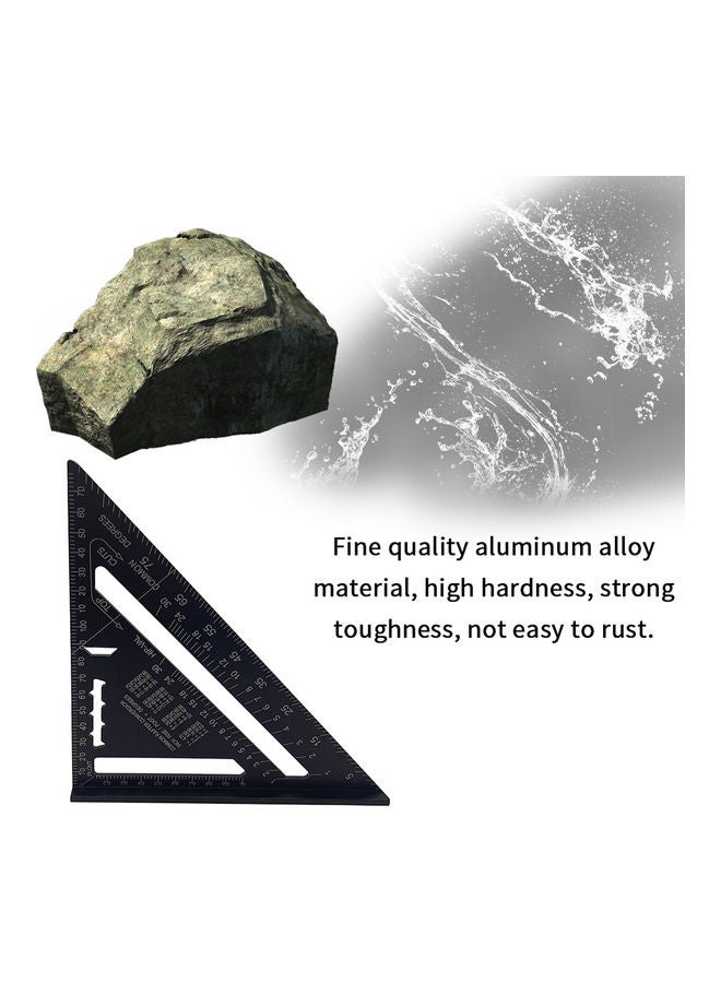 7-inch Aluminum Alloy Triangle Ruler Black - Image 5