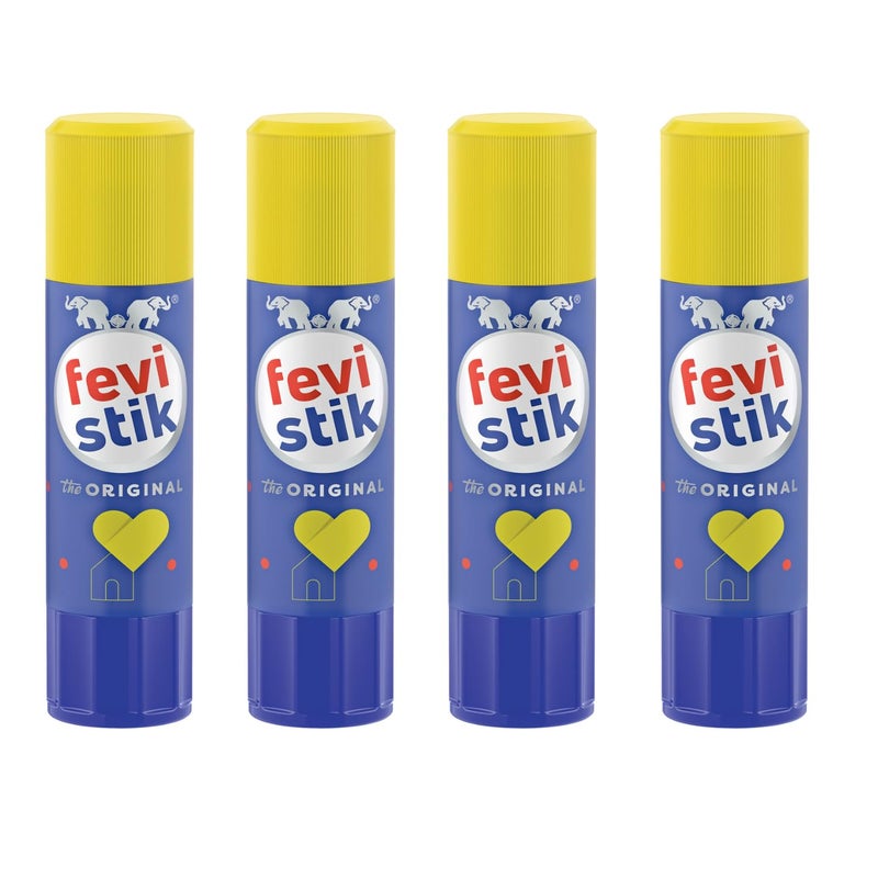 Pidilite Fevistik Glue Stick 25g, Pack of 4 | Multi-Purpose Glue Stick for School Projects, Art & Craft, DIY | Suitable for School & Office Activities | Easy to Use - Image 1