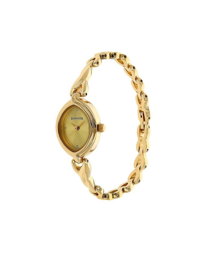 Sonata 8109YM02 Women’s Analog Watch – Champagne Dial, Gold-Toned Stainless Steel Strap, Quartz Movement, 3 ATM Water Resistant, Elegant & Gift-Ready Timepiece - Image 2