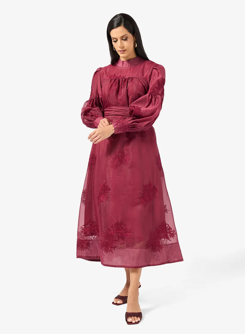 Khizana  Burnout Textured Shirt Dress for Women | Best Price UAE