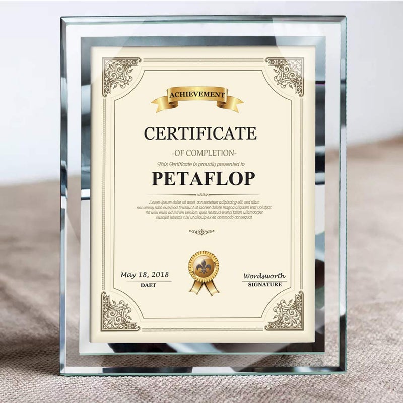 PETAFLOP 8.5x11 Picture Frames Glass 8.5 x 11 Frame Tabletop Display, 2 Pack clear - Image 4