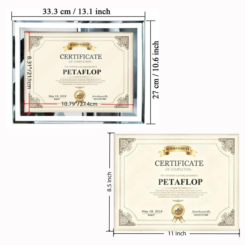 PETAFLOP 8.5x11 Picture Frames Glass 8.5 x 11 Frame Tabletop Display, 2 Pack clear - Image 2