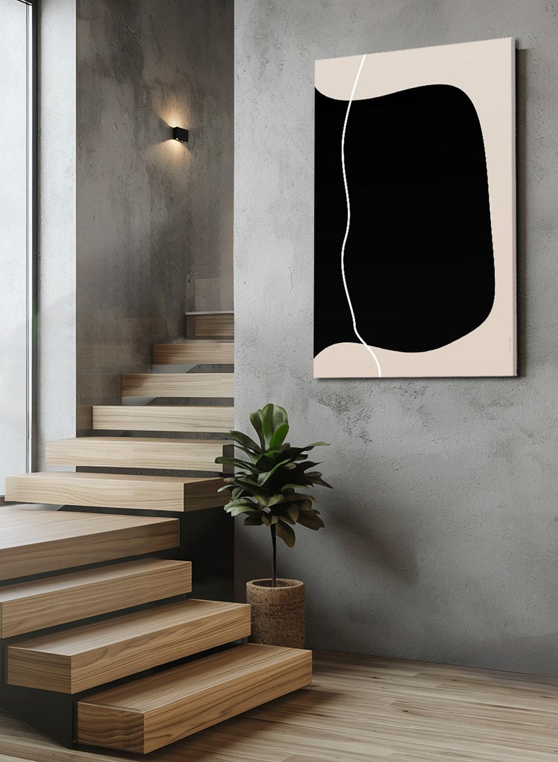 لوحة كانفاس على إطار خشبي بتصميم فن تجريدي بسيط - Image 3