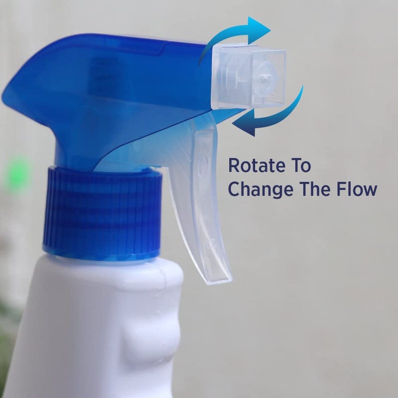 KWEL Flate Spray Bottle 500 Ml Trigger Spray Bottle For Home Office Liquid Sprayer Unbreakable Plastic Multipurpose Sanitizer Ironing Garden Hospital Salon Glass Cleaning Pack of 3 White - Image 4