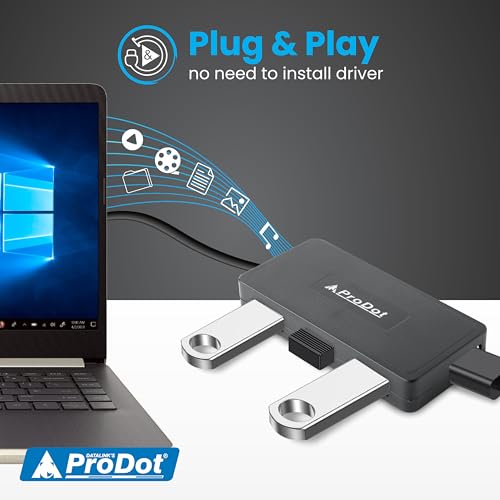 ProDot 4-in-1 USB Hub 2.0 with Hi-Speed Data Transfer 480 Mbps I Plug & Play I Universally Compatible with Speaker, Laptop, Hard Drive, PC, Laptop etc. I 1 Year Warranty (Play Plus) - Image 4
