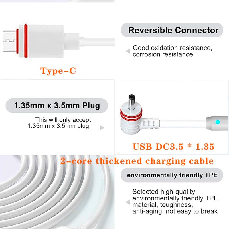 1 حزمة كابل شحن USB بطول 24.9 قدم/7.6 متر مع محول من نوع Type-C وضوء تنبيه LED، متوافق مع كاميرا Ring (كاميرا Spotlight Cam، Stick Up Cam/Pro، Spotlight Cam Plus، Spotlight Cam Pro) - Image 4