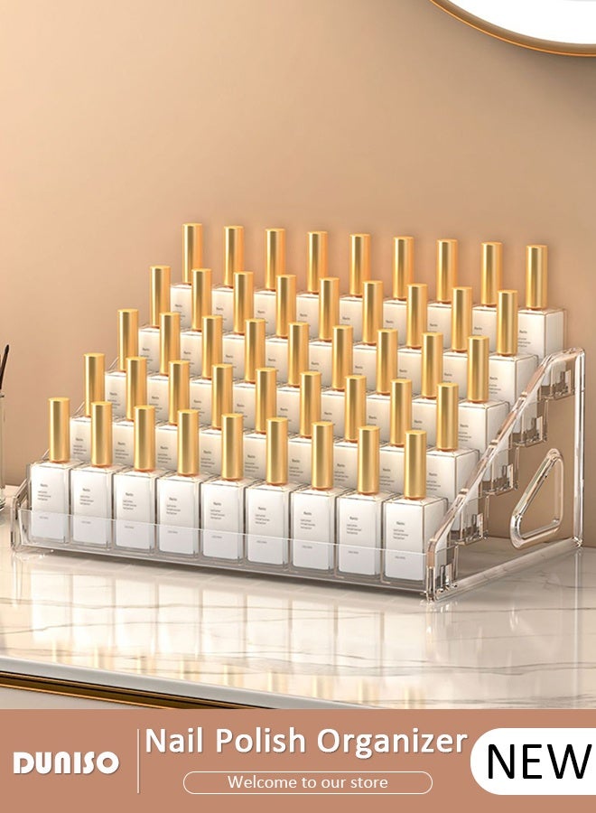 DUNISO 7 Tier Nail Display Rack Transparent Nail Polish Holder Multifunctional Clear Nail Polish Organizer Essential Oils Holder Makeup Cosmetic Organizer - Image 1