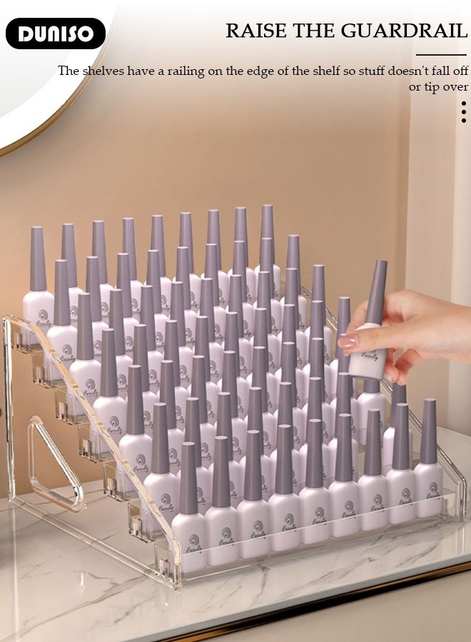 DUNISO 7 Tier Nail Display Rack Transparent Nail Polish Holder Multifunctional Clear Nail Polish Organizer Essential Oils Holder Makeup Cosmetic Organizer - Image 5