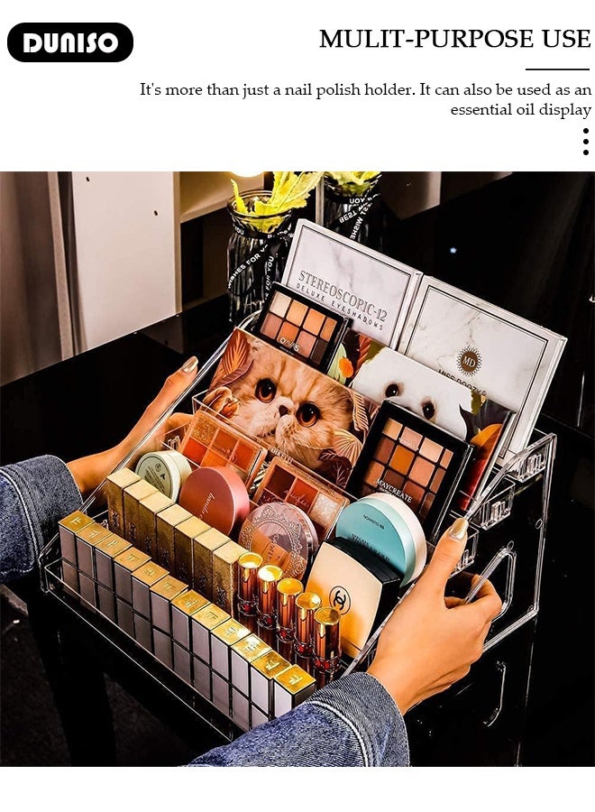 DUNISO 7 Tier Nail Display Rack Transparent Nail Polish Holder Multifunctional Clear Nail Polish Organizer Essential Oils Holder Makeup Cosmetic Organizer - Image 4
