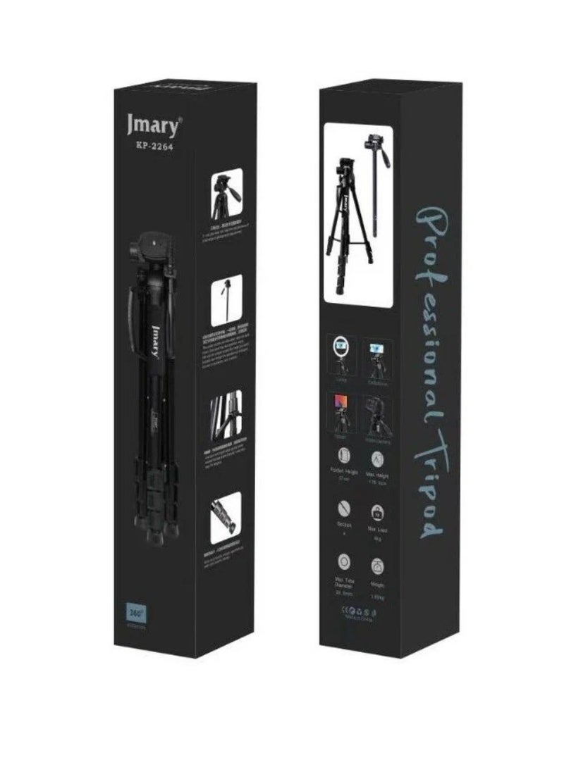 KP-2294 Multifunctional Professional Tripod With Multi Angle Adjustment Black