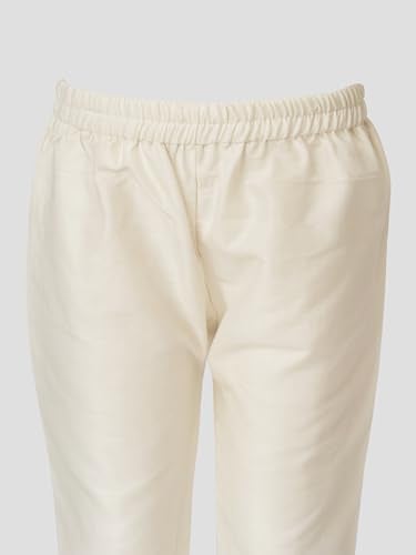 JBN Creation Boys' White Silk Blend Kurta and Pyjama Set_VASBKWH001nPDWH_14 - Image 4